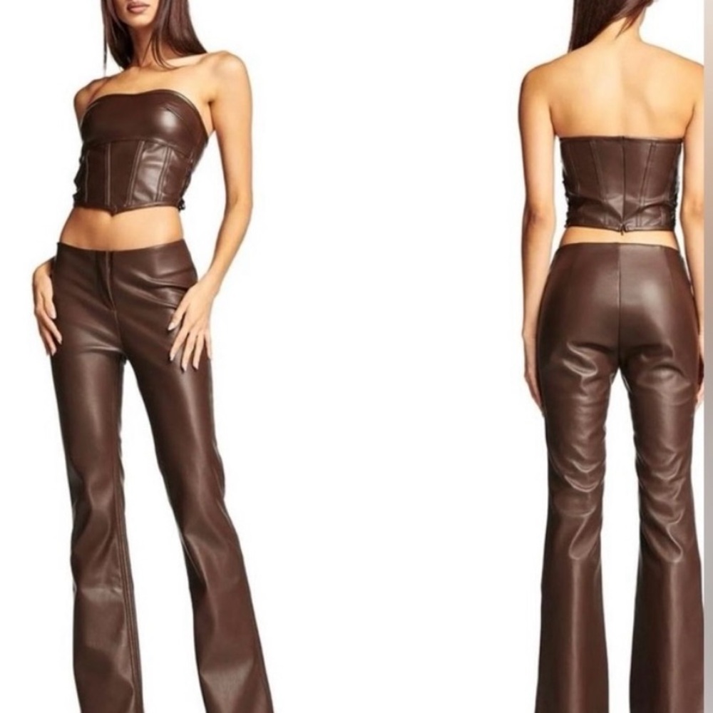 I AM GIA brown leather set 
Vena faux leather top 
Estyn pant